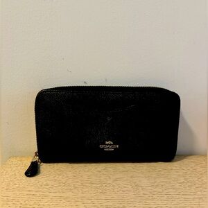 Coach Black Zip Wallet